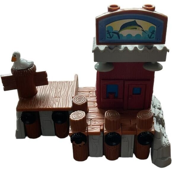 Fisher Price Geotrax Train Port Side Boat Dock Fishing Pier Pelican 2004 Mattel - Picture 1 of 10